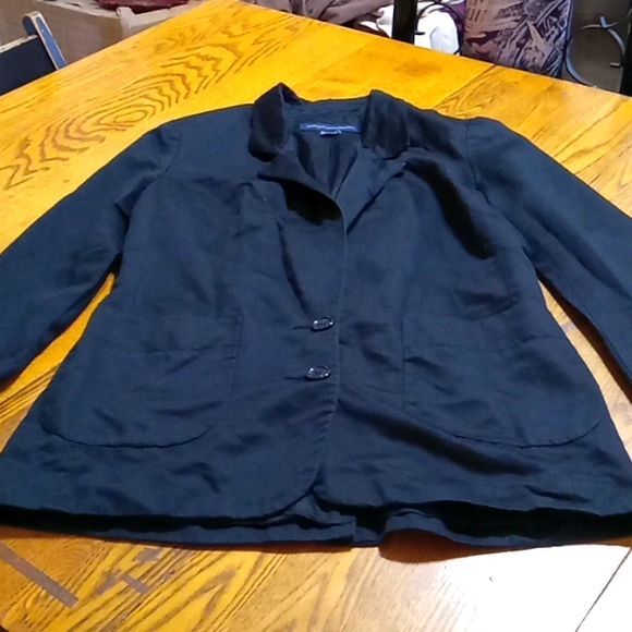 FRENCH CONNECTION 8 Women BLAZER JACKET Used Preowned Work Casual BLACK - Picture 2 of 11